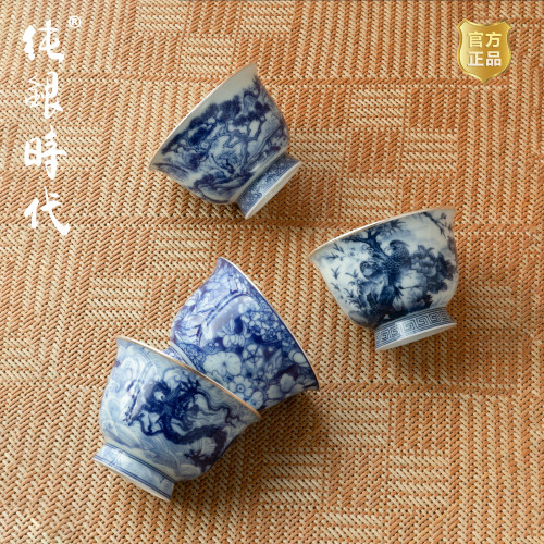 纯银时代青瓷手工瓷包银杯送礼
