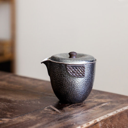 锤纹手抓壶足银泡茶壶宝瓶便携