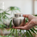 云华锡罐纯锡茶叶罐纯手工密封旅行茶罐金属无铅锡器小号 秦藏阁