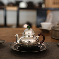 純銀時代掇球復(fù)古足銀9999泡茶壺