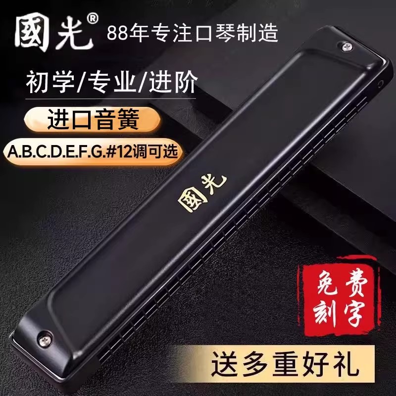国光24孔复音C调口琴28孔重音