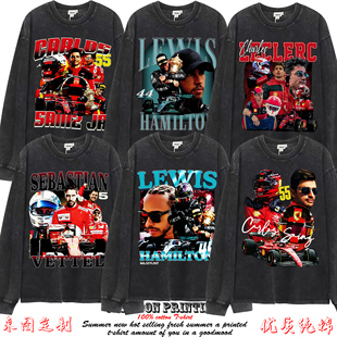 Carlos Sainz 赛恩斯 丹尼尔 里卡多 刘易斯 FI赛车美式纯棉长袖