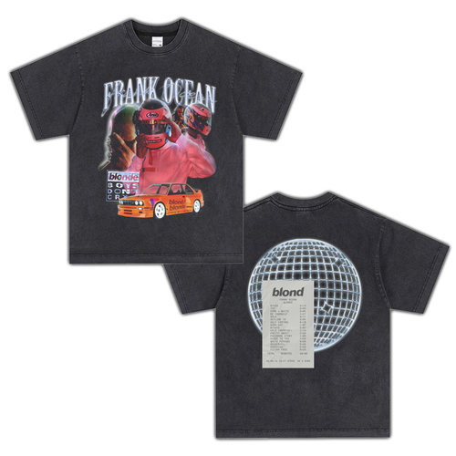 弗兰克奥申Frank Ocean说唱歌手blond联名短袖T恤纯棉复古做旧