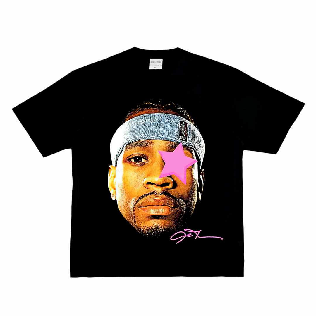 阿伦 艾弗森 Answer 美式复古小领口做旧街头纯棉篮球长短袖T恤潮