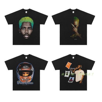 弗兰克·奥申Frank Ocean说唱歌手嘻哈短袖T恤男纯棉高街水洗做旧