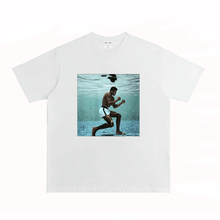 阿里 做旧复古VTG街头纯棉格斗宽松长短袖 ALI 美式 T恤 简约版 拳王