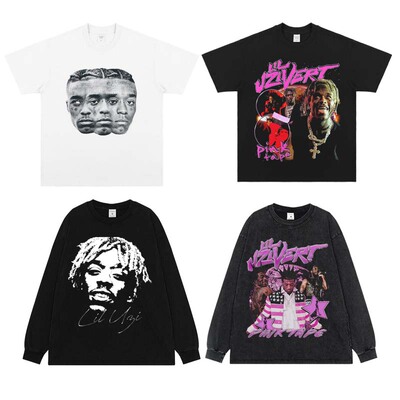 Lil Uzi Vert小乌兹HIPHOP嘻哈复古人物Vintage说唱T恤小领口短袖