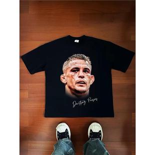 钻石 达斯汀 普瓦里尔 UFC原创大头时尚小领口街头复古长短袖Tt恤