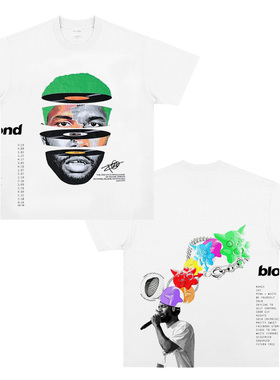 弗兰克奥申Frank Ocean说唱歌手嘻哈短袖T恤纯棉高街复古做旧男女