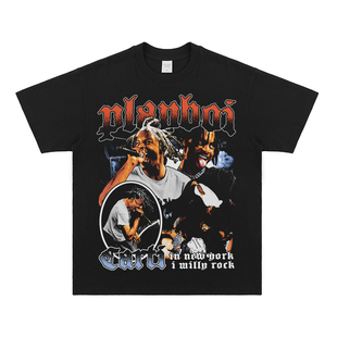 Playboi Carti亚特兰大Vintage复古HIPHOP嘻哈T恤短袖纯棉宽松