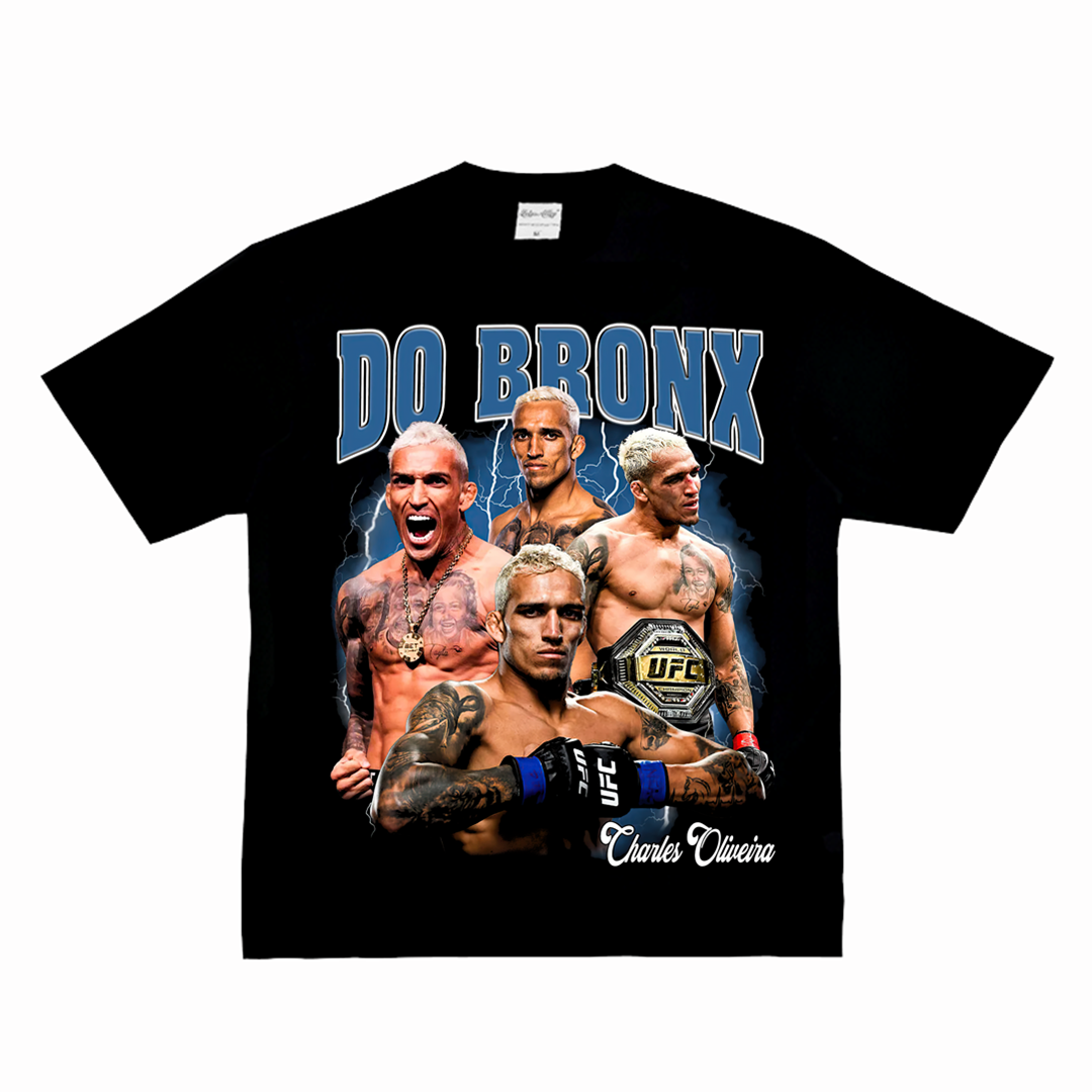 Oliveira 奥利维拉 UFC格斗街头拳击美式小领口做旧复古长短袖T恤