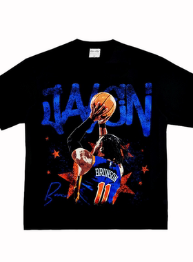 布伦森 Brunson 纽约 美式做旧复古篮球街头训练小众长短袖Tt恤潮