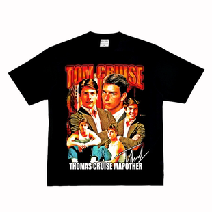 小领口做旧街头复古VTG长短袖 汤姆 影星美式 阿汤哥 Tt恤潮 克鲁斯