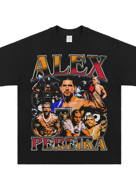 UFC Alex Pereira亚历克斯佩雷拉 美式休闲纯棉短袖VTG复古潮流