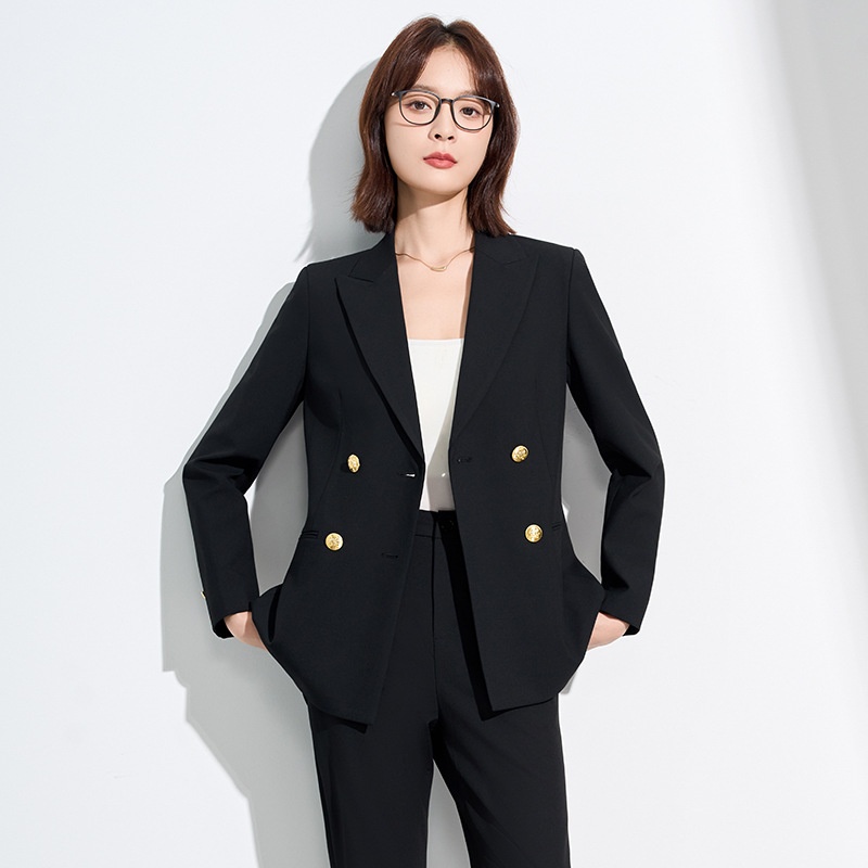 黑色休闲西装外套女春秋季2025新款气质轻职场感正装西服套装