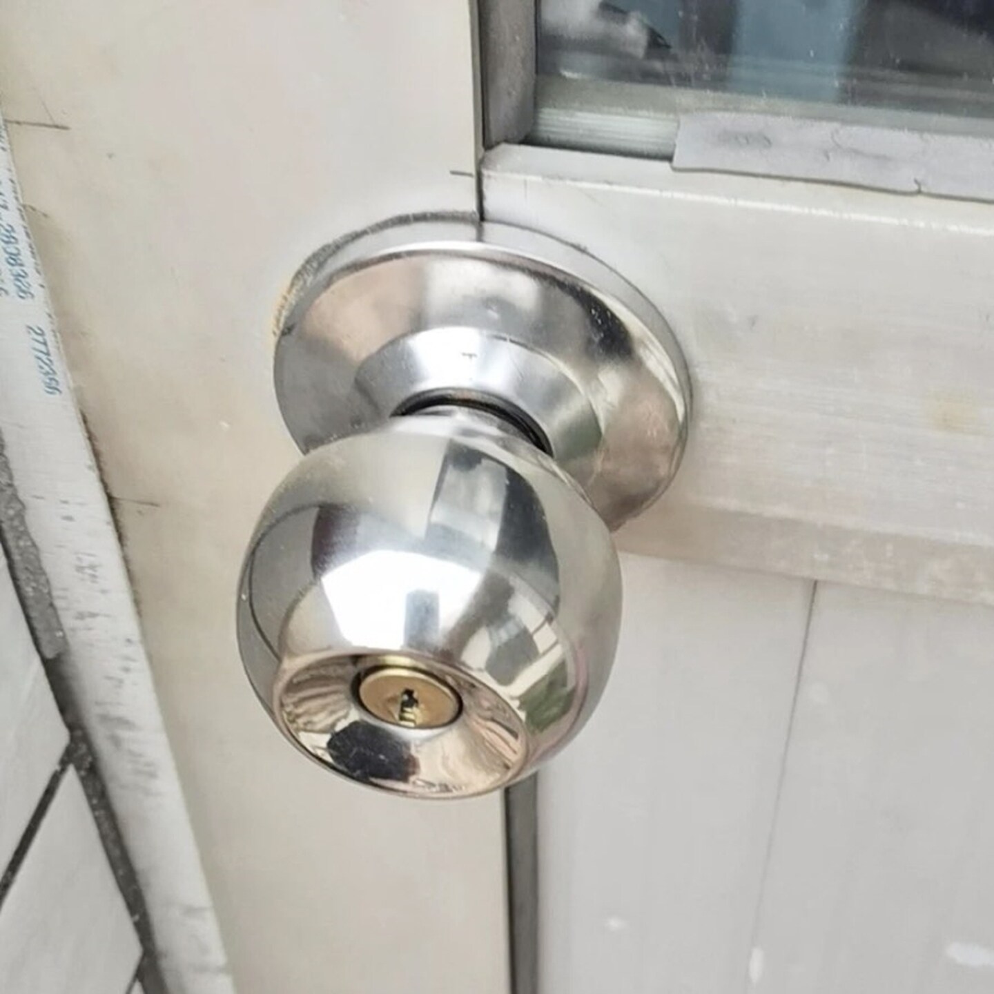圆形锁铝合金门球锁三杆锁房门房门锁锁具三杆式卫生间黑色圆形