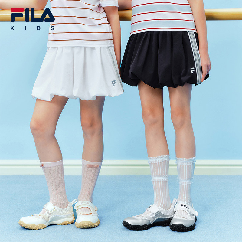 【轻盈花苞裙】FILA斐乐儿童童装短裙2026年夏季新款女童梭织半裙