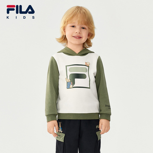 FILA X 彼得兔联名儿童童装卫衣2025年冬季新款男童小童连帽上衣