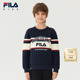 毛衫 2025年冬季 新款 FILA斐乐儿童童装 男中大童休闲宽松套头编织衫