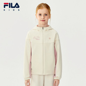 FILA斐乐童装 儿童外套女童2025秋冬中大童连帽上衣户外防风运动服