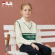新款 FILA斐乐儿童童装 卫衣2025年冬季 女童中大童运动宽松套头上衣