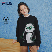 新款 FILA斐乐儿童熊猫工厂毛衫 2025年冬季 男童休闲宽松套头毛衣