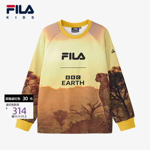 春秋季 FILA 儿童套头衫 EARTH联名系列斐乐童装 男大童卫衣 BBC