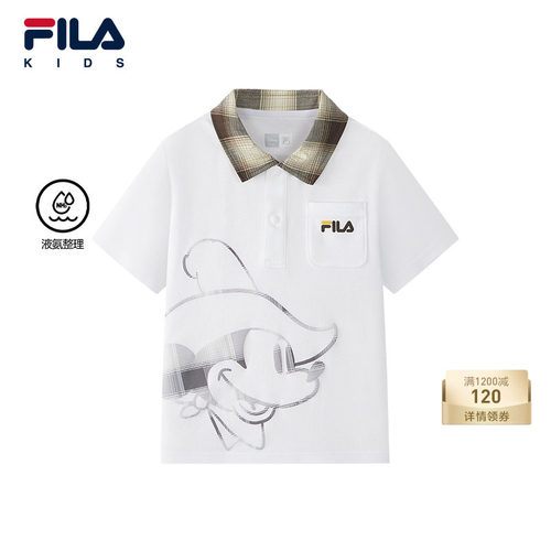 FILA斐乐迪士尼米奇合作系列儿童短袖T恤2026年夏季男小童POLO衫