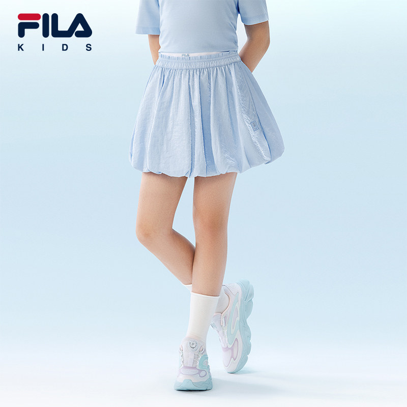 FILA斐乐儿童童装短裙2026年夏季新款女童中大童宽松花苞半身裙子