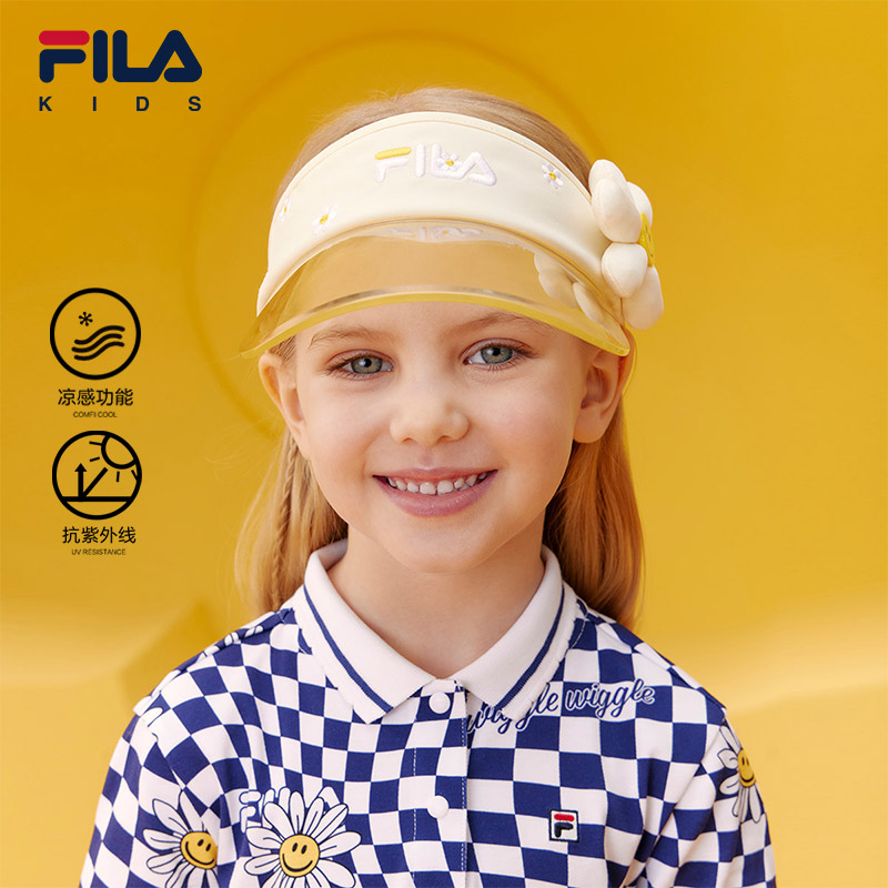 FILA斐乐防晒帽女童空顶帽潮