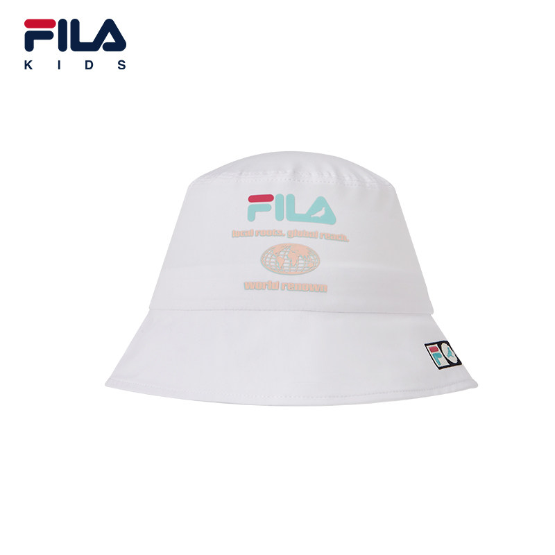 FILA斐乐童装儿童遮阳帽夏季新款男女中大童时尚休闲渔夫帽白色,童装/婴儿装/亲子装,帽子,淘宝优惠券,粉丝福利购,淘宝优惠卷