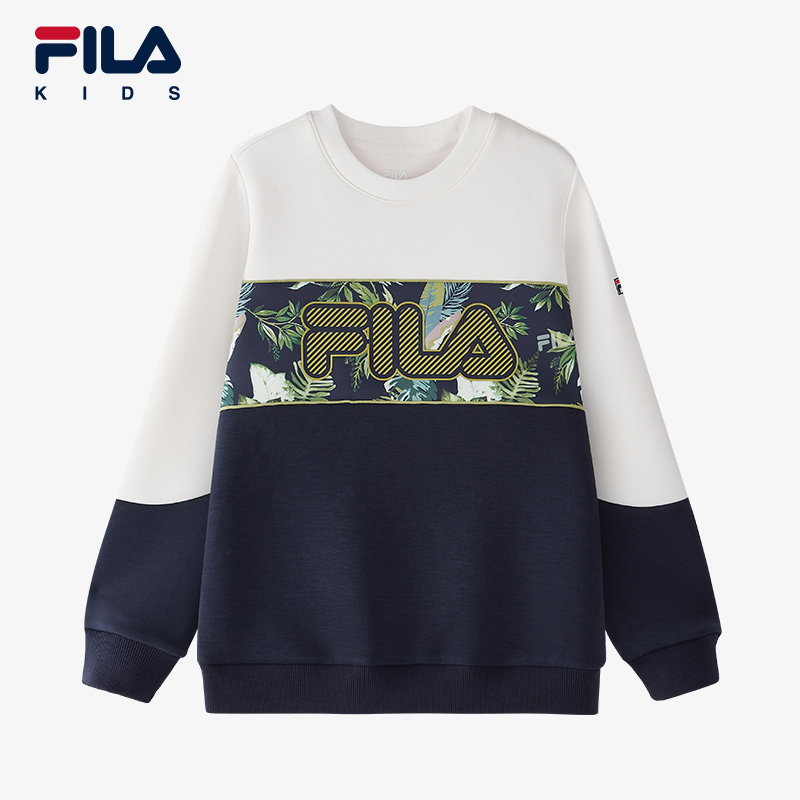 FILA斐乐童装儿童卫衣2025年秋季新款男中大童套头运动上衣保暖