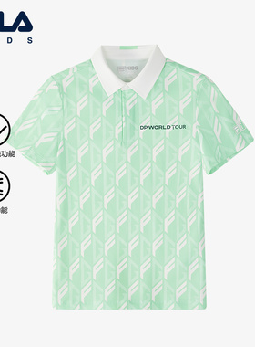 【抗紫外线】FILA斐乐儿童凉感短T2025夏季新款大童高尔夫POLO衫