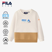 男小童加绒保暖上衣潮 新款 斐暖功能 FILA斐乐儿童卫衣2024冬季