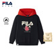 FILA 男女小童加绒连帽保暖上衣 新款 斐乐童装 儿童卫衣2025冬季