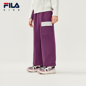 长裤 2025年冬季 新款 FILA斐乐儿童童装 女童中大童休闲宽松梭织裤 子