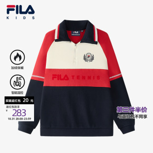 POLO衫 新款 男中大童运动上衣 儿童加绒卫衣2025年春季 FILA斐乐童装