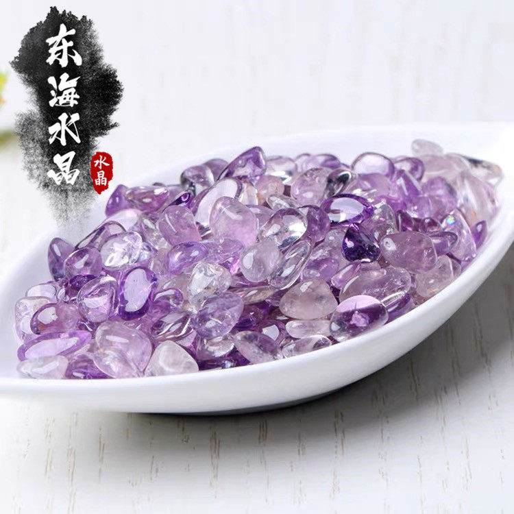 밝은 색상 자수정 자갈 천연 자수정 물고기 탱크 꽃 냄비 장식 조경 DIY 수제 액세서리 DEGAUSSING 정화