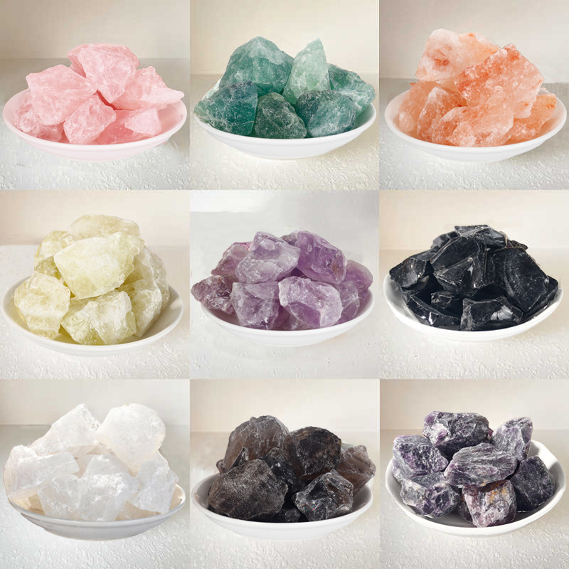 เครื่องกระจายกลิ่นหินคริสตัลธรรมชาติ หินดิบ ของตกแต่งบ้าน หินบด คริสตัล อโรมาเธอราพี หินแร่เกลือ แท่งหิน
