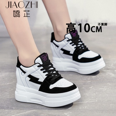 春秋季松糕鞋显高单鞋厚底