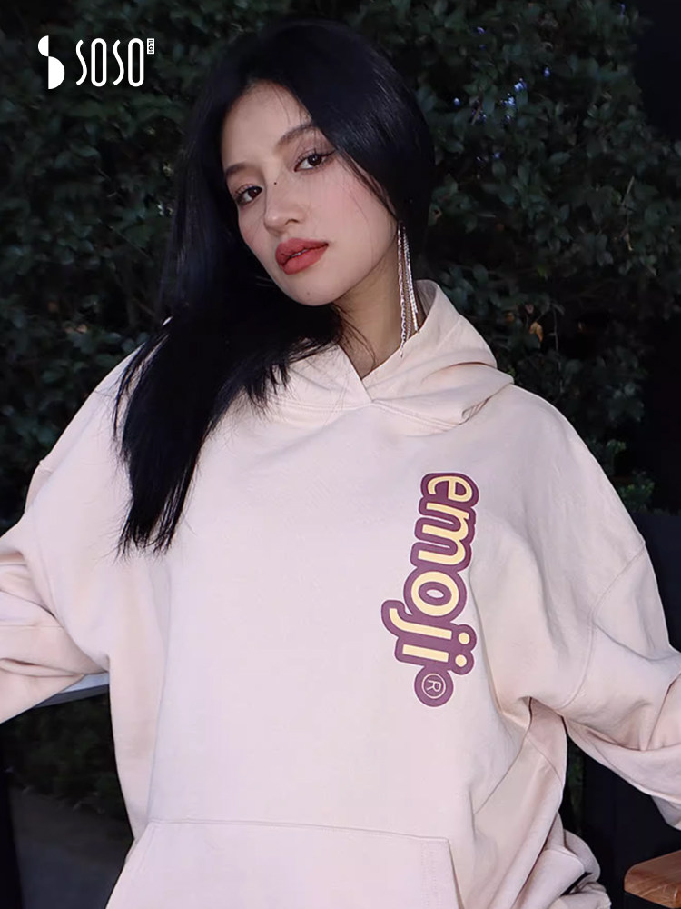 SOSOILGI ICHIMAKI 출산 운동복 봄과 가을 후드 긴팔 탑 몸집이 작은 느슨한 대형 가을 의류