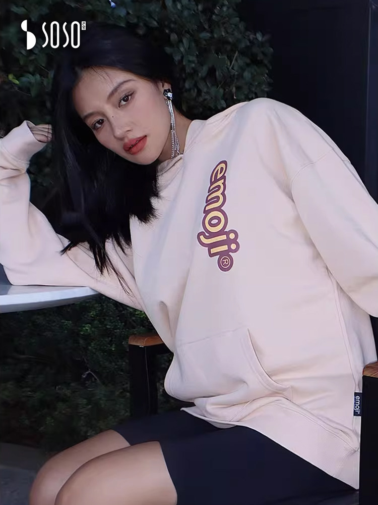 SOSOILGI ICHIMAKI 출산 운동복 봄과 가을 후드 긴팔 탑 몸집이 작은 느슨한 대형 가을 의류