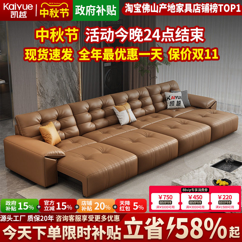 【政府补贴】多功能真皮沙发床图片