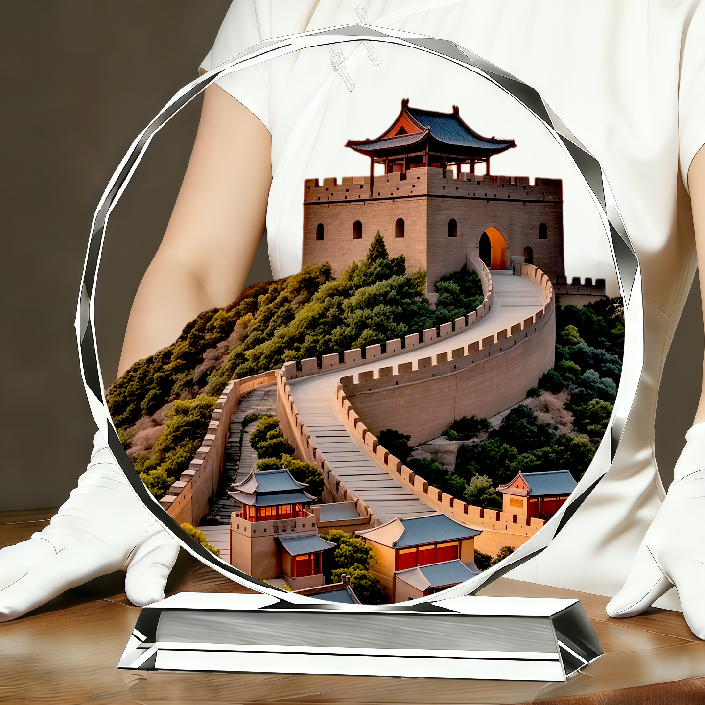 新中式万里长城桌面摆台画UV制作人造水晶工艺品装饰画中式摆件,家居饰品,桌面摆台画,淘宝优惠券,粉丝福利购,淘宝优惠卷