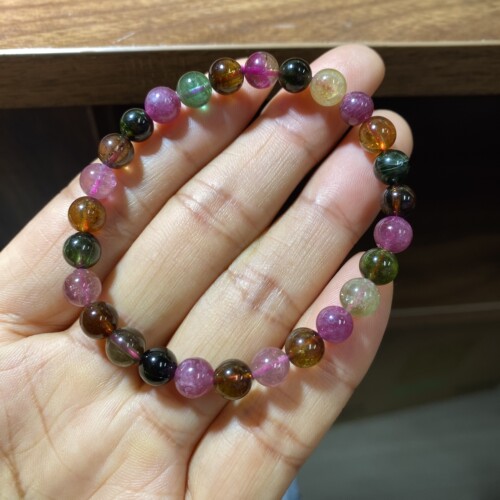 天然碧玺手链女款单圈气质时尚百搭饰品礼物送女友闺蜜生日礼物