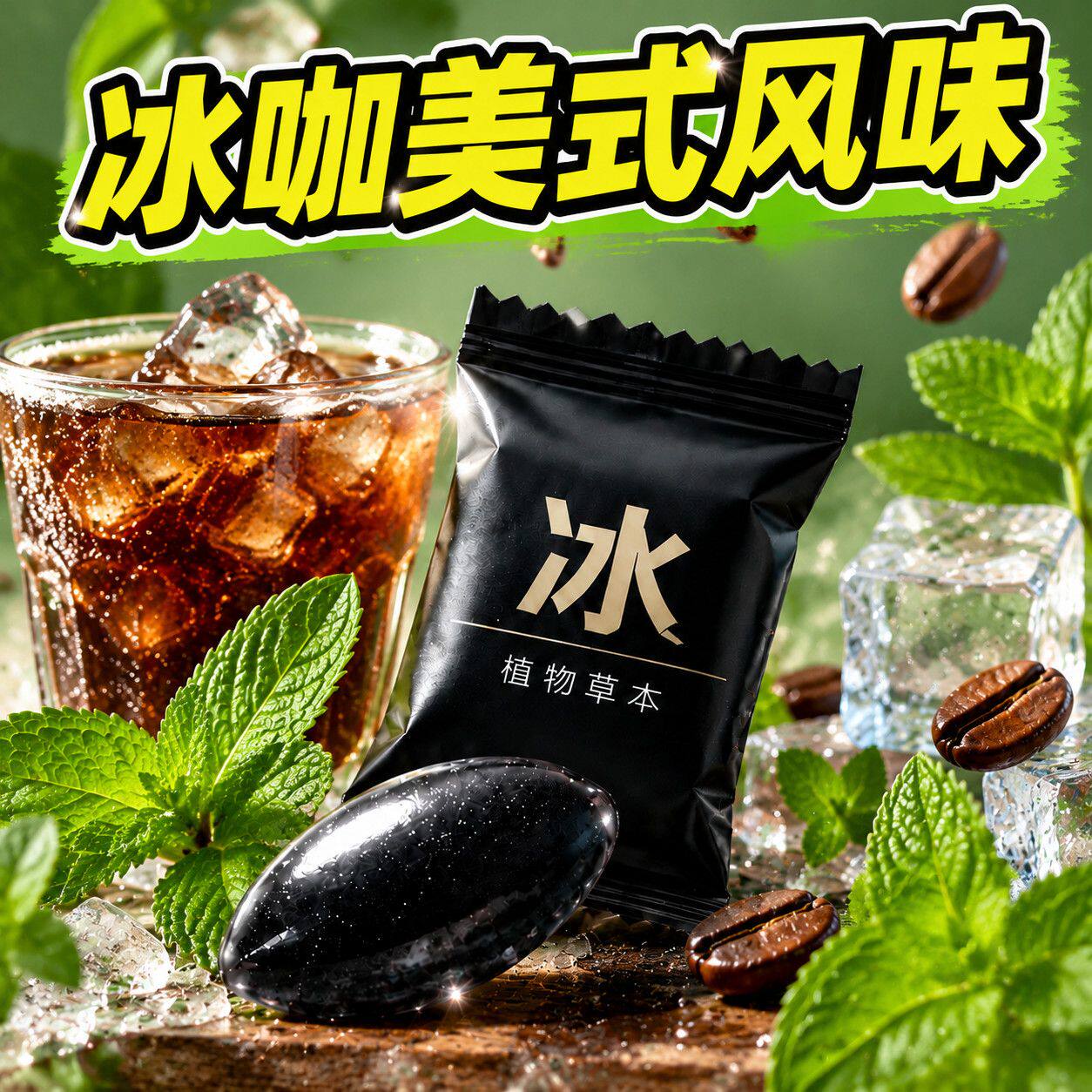 大夯冰爆爽咖咖啡味口香糖独立包装便携清新清凉糖果