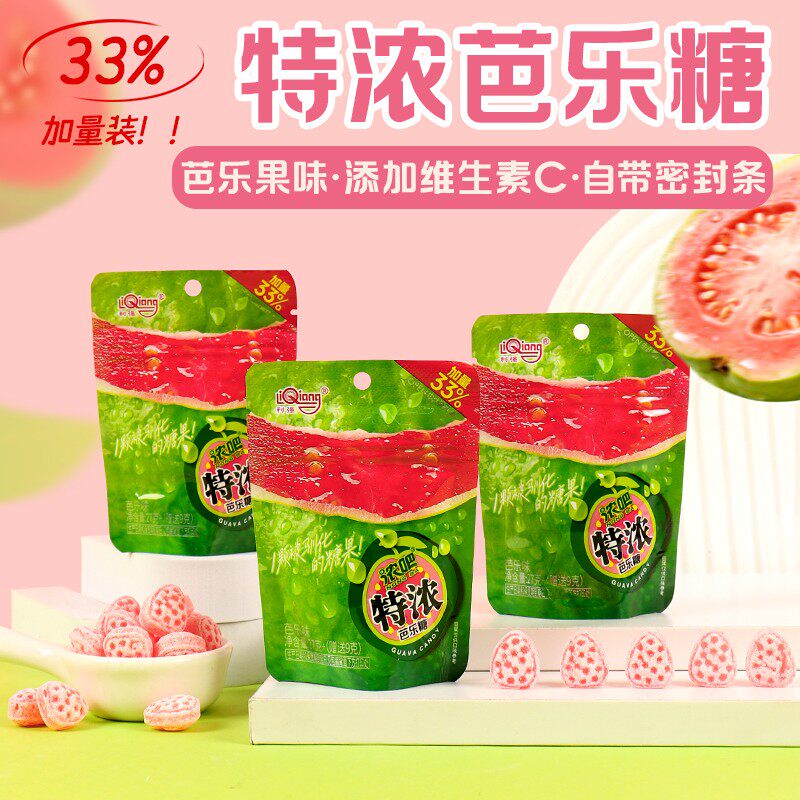 利强特浓3D造型红心芭乐水果硬糖图片