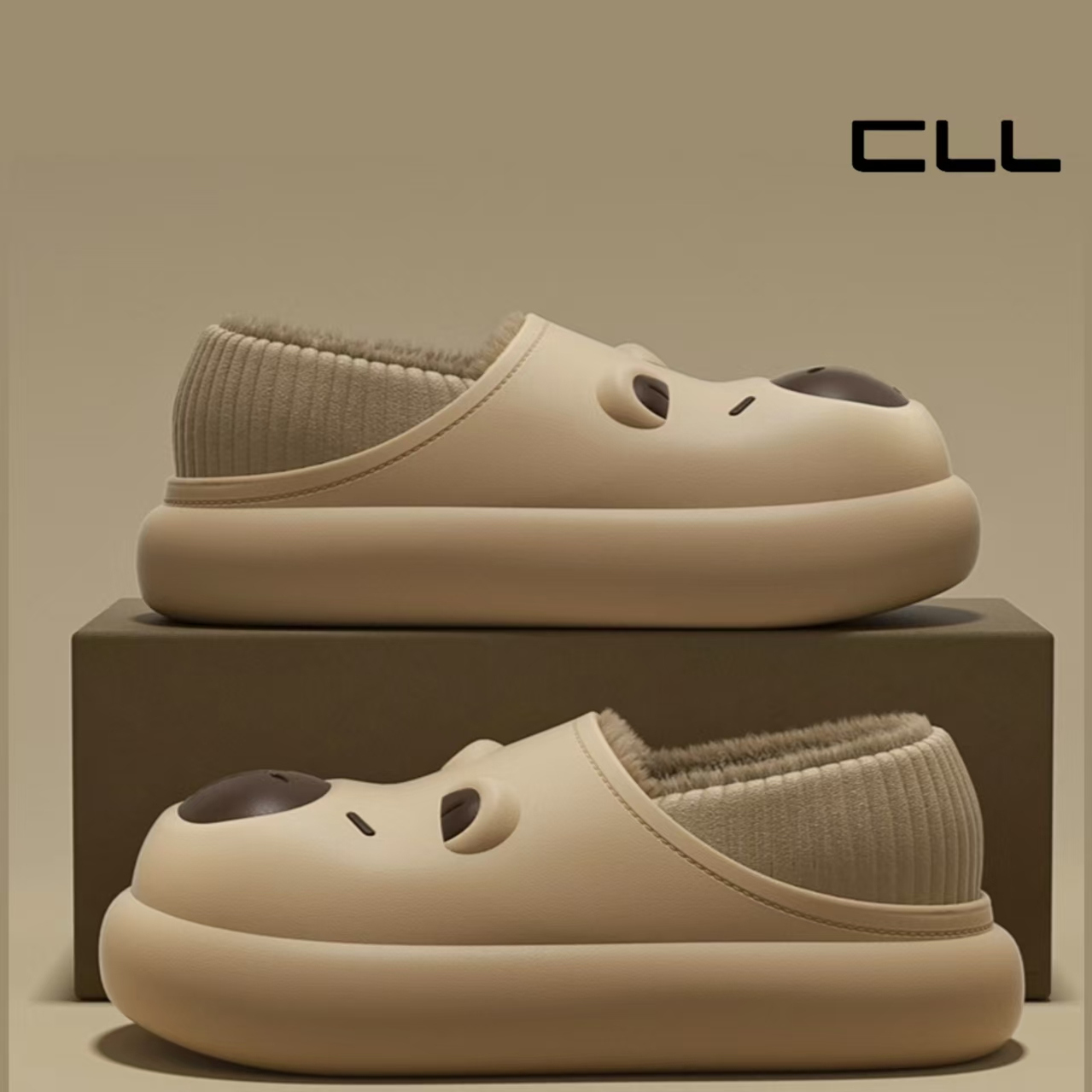 卡皮巴拉棉拖鞋厚底防水防滑保暖