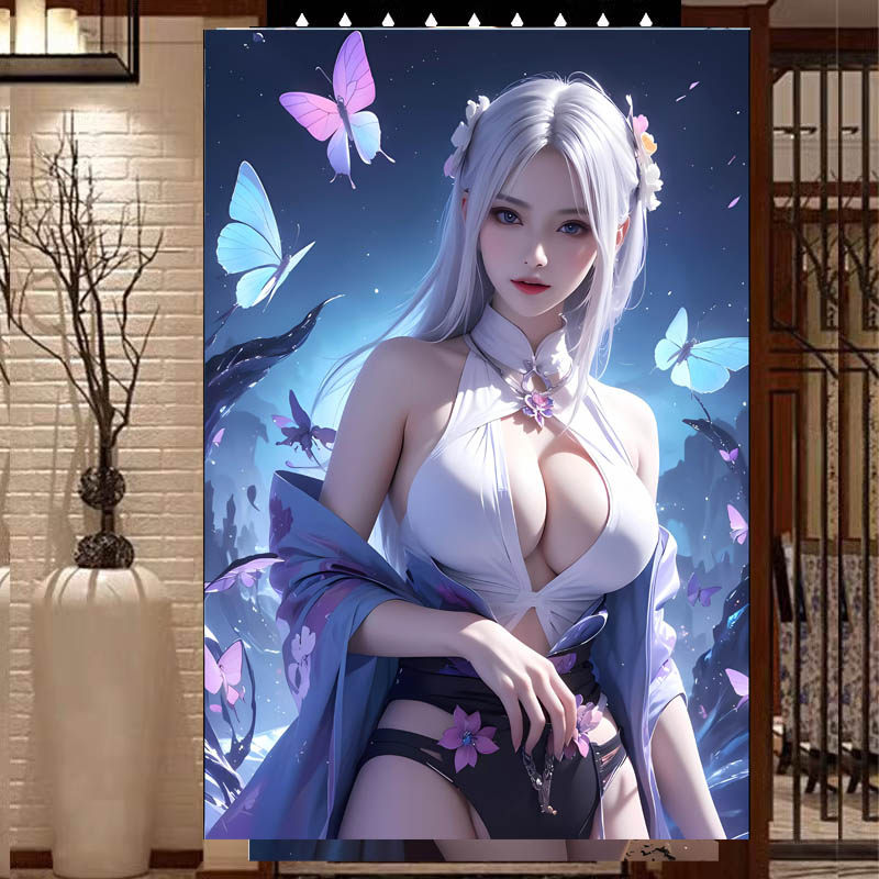 成人用品门帘店铺商用无人售货机布艺遮挡帘隔断帘免打孔挂帘定制