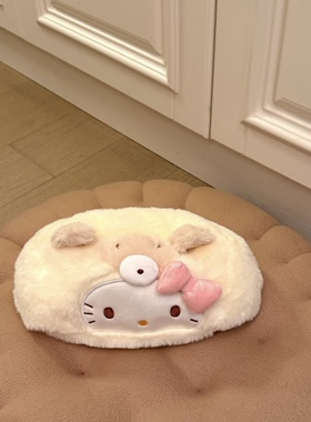 hellokitty抽纸盒纸巾套可爱卡通美乐蒂家用桌面装饰收纳毛绒kt猫